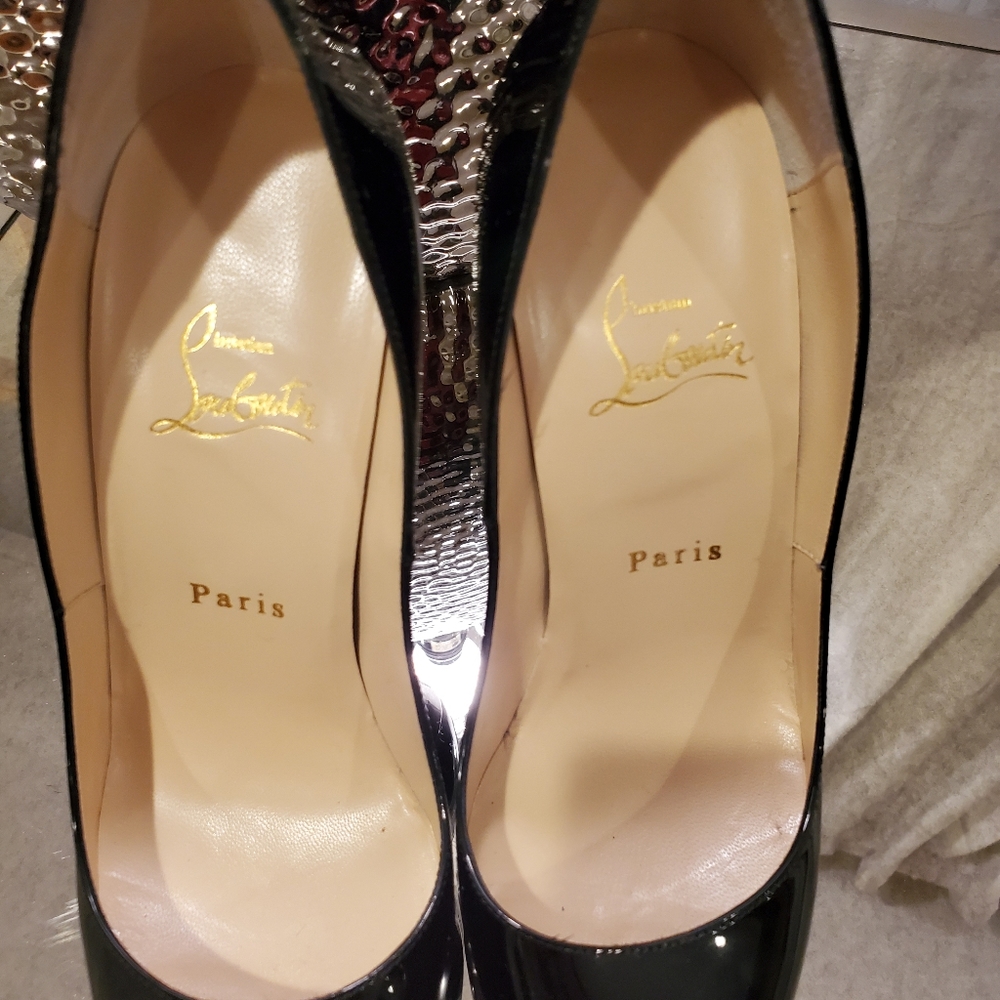 Christian Loubioutin LADY PEEP 150 PATENT HEELS - Picture 4 of 8